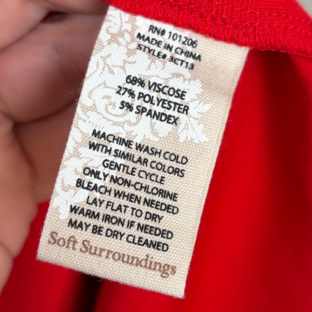Soft Surroundings Scarletta Ponte Knit Red Maxi Dress SZ 6P - Picture 10 of 10